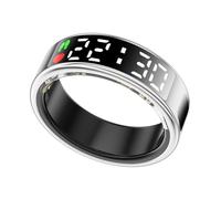 Bague Intelligente pour Femmes Hommes avec Écran LED, Bague De Fitness avec Fréquence Cardiaque/Sommeil/Sport/Classe 5ATM Étanche, Tracker De Santé pour iPhone & Android (Argenté, 10)