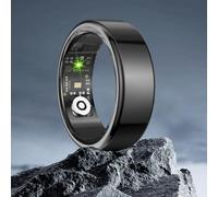 Bague intelligente pour homme et femme avec boîtier de chargement sans fil - Étanchéité IP68 - Fréquence cardiaque - SpO2 - Suivi du sommeil - Pour Android et iOS - Taille 8 - Noir