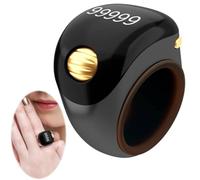 Bague intelligente Tasbih Zikr - Compteur électronique musulman islamique OEM - Compteur de doigts numérique avec écran HD - Bague intelligente rechargeable avec fonction de comptage - Noir