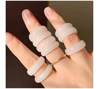 Bague jade anneau jade blanc hommes et femmes couple couple (Size : 20mm)