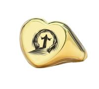 Bague Jésus gravée en forme de cœur | Argent sterling 925 plaqué or | Bijou cadeau, chevalière style vintage, bijou hypoallergénique fait main | LK_PDR_01334_12