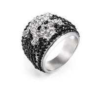Bague Johnny Hallyday Homme Tete de Mort Rock Acier Inoxydable Fantaisie Anneau, Taille 9