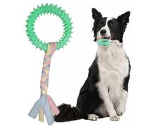 Bague jouet à mâcher,Forme d'anneau mignonne | Jouet à mâcher pour animaux de compagnie de forme ronde avec une bonne élasticité et interactivité pour le nettoyage, le grincement des dents