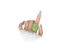 Bague large colorée en acrylique pour femme, teinture géométrique elliptique en résine, tendance, fête, banquet, bijoux, accessoires, cadeaux, Large, Acier allié, Aucune pierre précieuse