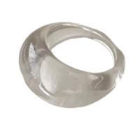 Bague large en résine brillante lisse avec design incurvé, accessoire confortable pour un usage quotidien et des occasions spéciales, taille unique, Comme décrit, Comme décrit.
