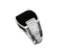 Bague large pour homme 14 mm - Alliance moderne avec pierres de zircone - Pour le quotidien et les fêtes - Noir/doré et argenté - Tailles 6 à 13, 6, Titane, Aucune pierre précieuse