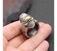 Bague large vintage en argent avec tête de mort thaïlandaise - Cadeau pour amoureux - Argent - N° 26, OZZKI, 23ème