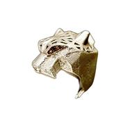 Bague léopard - Bague chat sauvage • Bague unique • Bague déclaration • Bague panthère • Bagues pour homme • Minimaliste • Nature • Réglable • QD164, Adjustable, Laiton plaqué argent, Aucune pierre