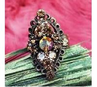 Bague - LES TRESORS DE LILY - La Véronèse - Ambre - Rouge - Métal vieilli