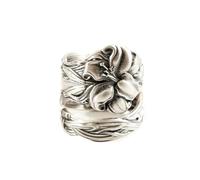 Bague Lis Fleuri Ajustable Pour Femme- Anneau Ouvert Vintage Avec Motif En Volute, Style Boho Rétro - Alliance De Promesse, Fiançailles Ou Mariage, Bijou Confortable Hypoallergénique