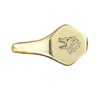 Bague loup hexagonale | Argent sterling 925 plaqué or | Bijou cadeau, chevalière style vintage, bijou hypoallergénique fait main | LK_PDR_00985_8