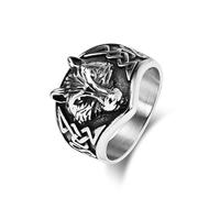 Bague Loup Punk Pour Homme Et Femme Anneau En Acier Inoxydable Avec Nœud Celtique Style Rock Gothique Et Rétro Bague Articulaire Ou Milieu Cadeau Personnalisé Anniversaire Saint-Valentin Bijou (7)