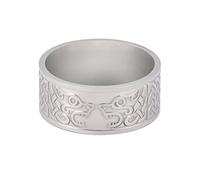 Bague Loup Viking Mythologie Nordique Pour Homme - Acier Inoxydable Noeud Celtique Double Tête de Loup Bague - Unisexe Odin Fenrir Hip Hop Rock Punk Amulette Bijoux