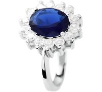 Bague - LOVA LOLA VAN DER KEEN - Princess Diana - Saphir de Synthèse - Argent 925 - Taille Ajustable 48