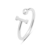 Bague - LUXENTER - Alphabet - Argent sterling 925 - Zircone brillante - Finition rhodiée Taille unique