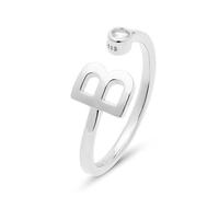 Bague - LUXENTER - Alphabet - Argent sterling 925 - Zircone brillante - Finition rhodiée Taille unique