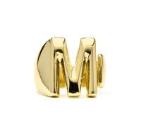Bague - LUXENTER - Alphabet (lettre M) - Taille réglable - Plaqué or 18K - Oxyde de zirconium Taille unique