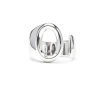 Bague - LUXENTER - Alphabet Lettre O - Plaqué rhodium - Taille réglable - Oxyde de zirconium Taille unique