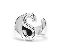 LUXENTER Bague Alphabet S finition argent - Réglable