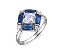 Bague Luxenter Avec Zirconia Finition Argent Saphir - Nois