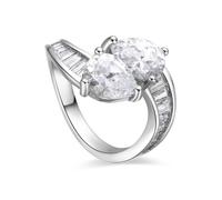 Bague - LUXENTER - Darbia - Zircone brillante - Finition argent - Largeur 16,6 mm Taille unique