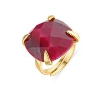 Bague Luxenter En Argent 925 Avec Oeil De Tigre Rose Et Or Jaune 18 Carats - Timbur