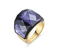 LUXENTER - Bague Fadino avec quartz hydrothermal Onix, or jaune 18 carats, métal, quartz