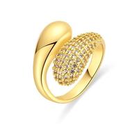 Bague - LUXENTER - Hadar - Alliage métal finition or jaune 18 carats - Oxyde de zirconium - 16 mm Taille unique