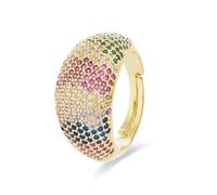 Luxenter Bague avec zircone multicolore en or jaune 18 carats - Ikahi