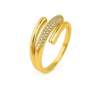 Bague - LUXENTER - Jedrac - Or jaune 18K - Zircone blanche - Taille réglable Taille unique