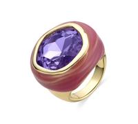 Bague - LUXENTER - Mantis - Or jaune 18k - Cristal violet - Femme 18