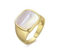 Luxenter Bague en nacre blanche plaque or 18 carats - Misau