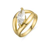 Bague - LUXENTER - Nathon - Argent sterling 925 - Zircone brillante - Finition or jaune 18K 12