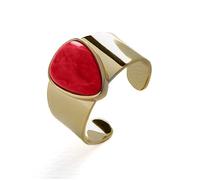 Luxenter Bague en corail plaquée or jaune 18 carats - Sheak