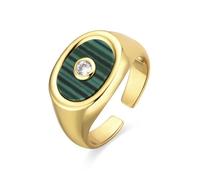Bague - LUXENTER - Staxo - Malachite - Or 18 carats - 12,3 mm de largeur Taille unique