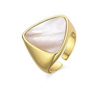 Bague - LUXENTER - Sune - Nacre blanche - Or 18 carats - 18 mm de largeur Taille unique