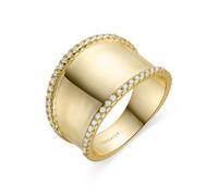 Bague - LUXENTER - Vodrum - Argent 925 - finition or jaune 18k - Zircone cubique 14