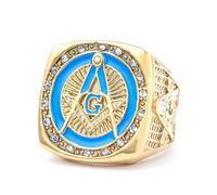 Bague maçonnique nordique Rétro en acier inoxydable Bijoux Antique Franc-maçon Chevalière Accessoires de style antique