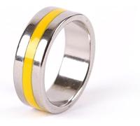 Bague magnétique gravée PK - Accessoires colorés pour pièces de monnaie de magie, magie, gros plan, illusions de rue, gadgets, accessoires de mentalisme (blanc 19 mm) (jaune 18 mm)