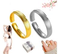 Bague magnétique lymphatique œil de chat pour femme - Bague de thérapie magnétique lymphatique - Anneau magnétique de désintoxication lymphatique (2 pièces-B)