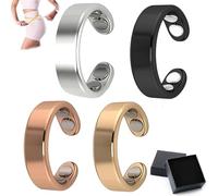 Bague magnétique pour femme, ménopause, 4 pièces, bague de ménopause, bague anti-stress, bague de thérapie magnétique pour réduire l'anxiété et un meilleur sommeil, cadeau pour femme, homme et femme