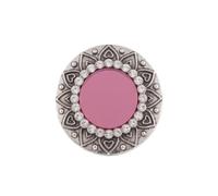 Bague mandala en forme de cœur, en acier inoxydable 316L plaqué argent, taille ajustable, ornée d'une perle d'eau douce. Bijou idéal pour toutes les occasions | LK_SLF_CHR_0570_L