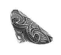 Bague Maori, 925 Anneaux en Argent Sterling Ornement Punk Cool Bijoux for Femmes Hommes Filles (Size : Size9)