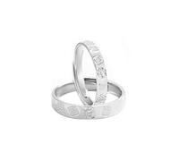 Bague Mariage Homme Argent, Bague Argent 925 Femme Mot Chinois Porte-Bonheur Couple Ajustable