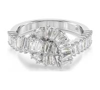 Swarovski - Bague Matrix - Nœud en cristaux baguette incolores - Métal rhodié - Taille 60