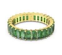Bague Matrix, Taille baguette, Verte, Placage de ton or 64