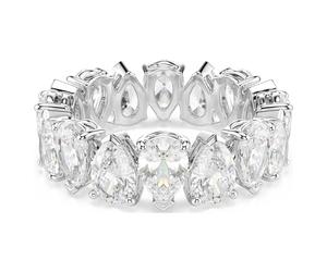 Bague Matrix Vittore, Taille poire, Blanche, Finition argentée 55