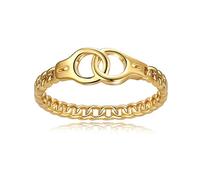 Bague menottes Partners in Crime en acier inoxydable argenté/or rose/or pour femmes, adolescents, filles, garçons, amitié, mariage, cadeau d'anniversaire, 6 UK, Acier inoxydable, Acier inoxydable.