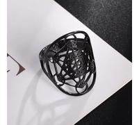 Bague métatron en acier inoxydable, taille réglable, bague de lotus sceau d'archange, bijoux géométriques surnaturels Salomon, unisexe