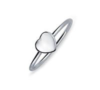 Bague Monogramme Initial En Forme De Cœur Plat Pour Femmes Et Adolescents En Argent Sterling 925